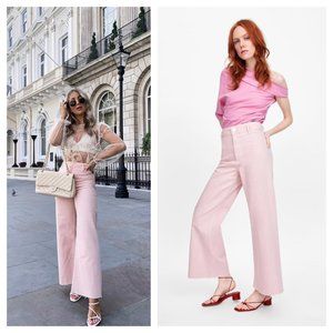 ZARA MARINE STRAIGHT HIGH WAIST PINK JEANS